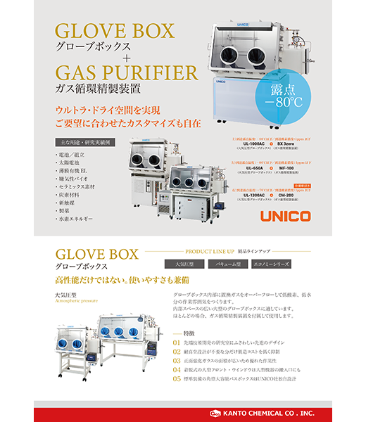 KNA-04 UNICO GLOVE BOX（グローブボックス）＋GAS PURIFIER（ガス循環精製装置）