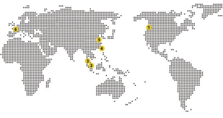 海外関連会社・国内関連会社地図