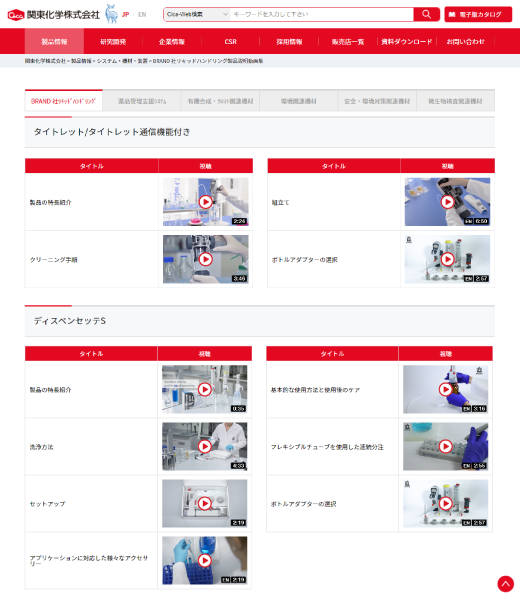 関東化学 システム・機材・装置 製品説明動画集