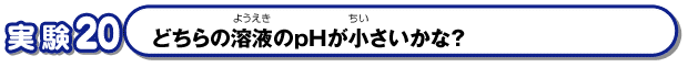 どちらの溶液のpHが小さいかな？