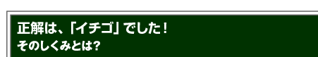 正解は、「イチゴ」でした！そのしくみとは？